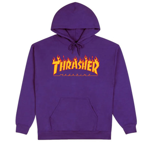 Thrasher Flame Hoodie Purple