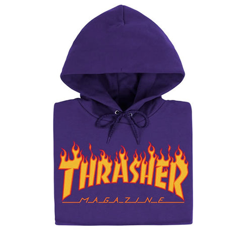Thrasher Flame Hoodie Purple