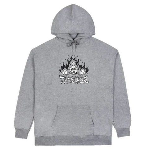 Thrasher Who Cares (by Neckface) Hoodie Sport Grey