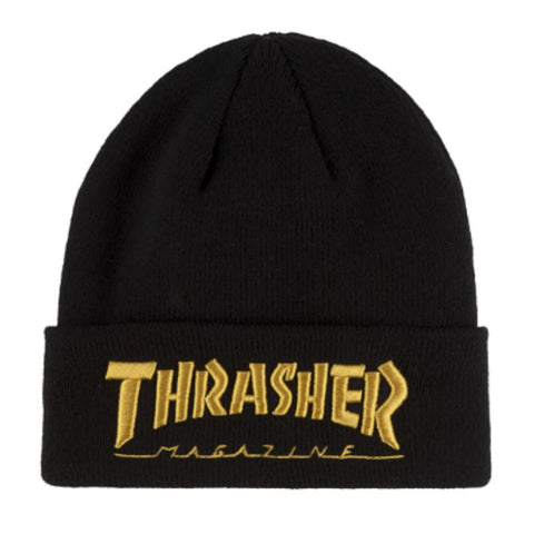 Thrasher Embroidered Logo Beanie Black/Gold