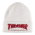 Thrasher Embroidered Logo Beanie White/Red