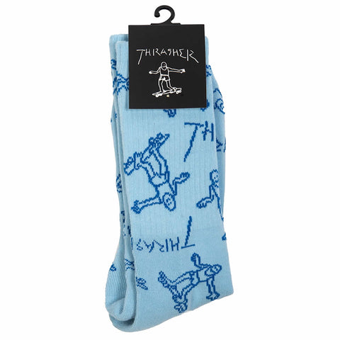 Thrasher Gonz Logo Crew Blue Skatesokken