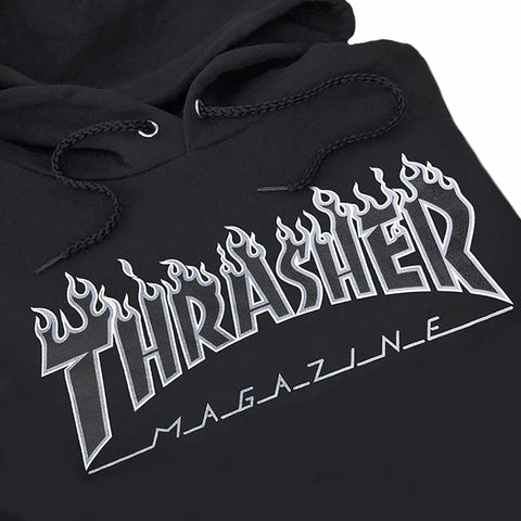 Thrasher Flame Hoodie Black/Black