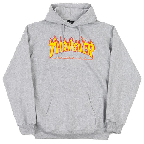 Thrasher Flame Hoodie Grey