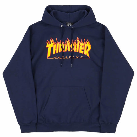 Thrasher Flame Hoodie Navy