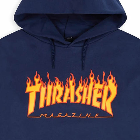 Thrasher Flame Hoodie Navy